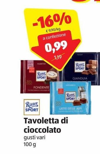 ALDI Tavoletta di cioccolato offerta