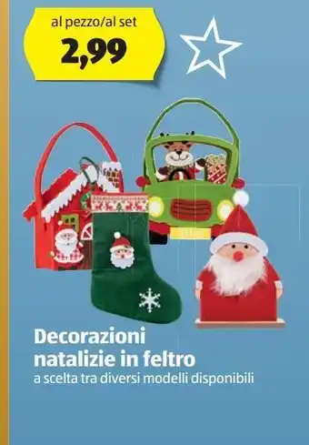 ALDI Decorazioni natalizie in feltro offerta
