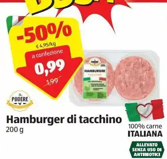 ALDI Hamburger di tacchino il podere 200g offerta