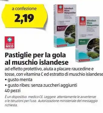 Pastiglie per la gola al muschio islandese
