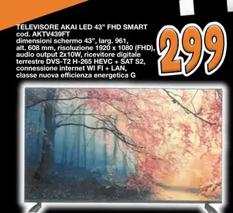 Mondo Brico Televisore akai led 43'' fhd smart cod aktv439ft offerta