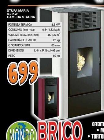 Mondo Brico Stufa maria 8.2 kw camera stagna offerta