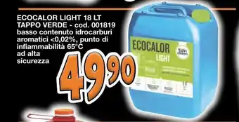 Ecocalor ligh 18 lt tapo verde cod 001819