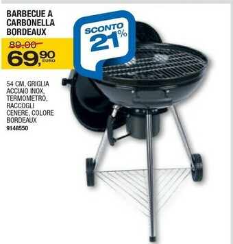 Bricofer Barbecue A Carbonella Bordeaux offerta