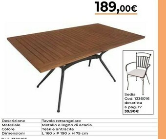Brico Io Tavolo Rettangolare offerta