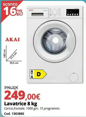 Brico Io Akai Lavatrice 8 KG offerta