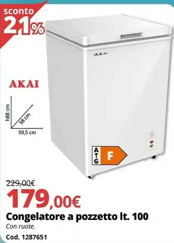 Brico Io Akai Congelatore A Pozzetto Lt 100 offerta