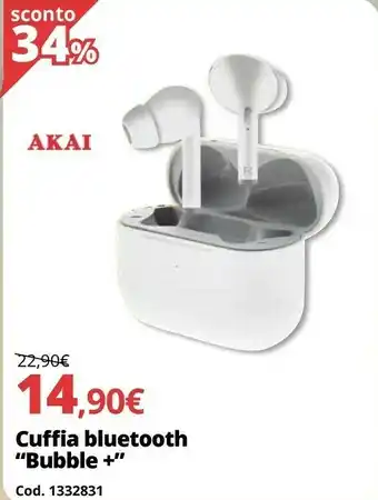 Brico Io Akai Cuffie Bluetooth "Bubble+" offerta