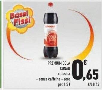 Conad Conad - Premium Cola Senza Caffeina 1500 G(ml) offerta