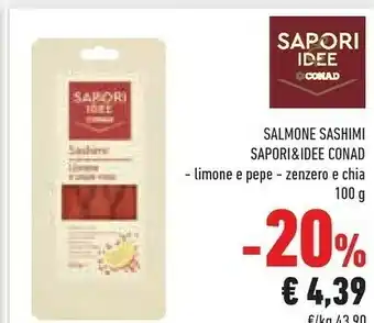 Conad Conad Salmone Sashimi Limone E Pepe Sapori E Idee 100 G offerta