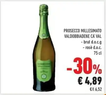 Conad Ca'Val Prosecco Millesimato Valdobbiadene Brut / Rose DOC offerta