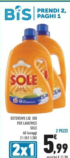 Conad Sole Detersivo lavatrice offerta