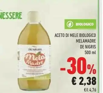 Conad De nigris Aceto Di Mele 500 G(ml) offerta