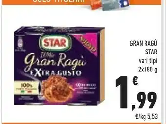 Conad Star Il Mio Gran Ragù Extra Gusto 360 G(ml) offerta