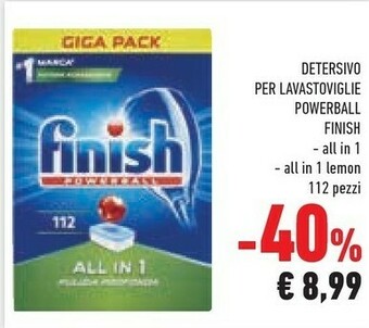 Conad Finish Detersivo Per Lavastoviglie Powerball offerta
