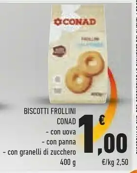 Conad Conad - Frollini Con Granelli Di Zucchero 400 G(ml) offerta