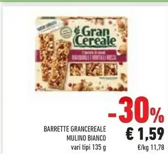 Conad Mulino Bianco Barretta Nocciola E Cioccolato Gran Cereale offerta
