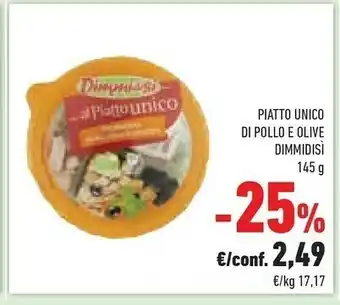Conad Dimmidisi Piatto Unico Pollo E Olive offerta