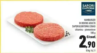 Conad Sapori & Dintorni Conad Hamburger Di Bovino Adulto offerta