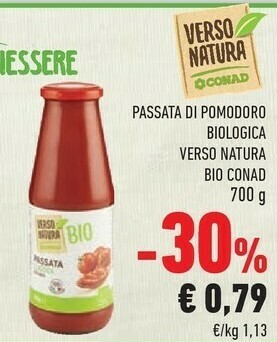 Conad Natura bio Passata di pomodoro offerta