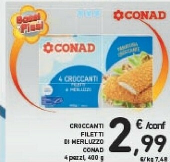 Conad Conad - Croccanti Filetti Di Merluzzo 400 G(ml) offerta