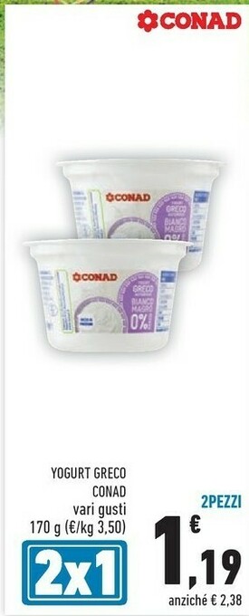 Conad Yogurt greco offerta