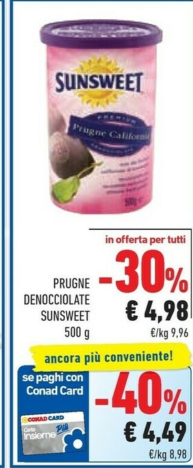 Conad Sunsweet Prugne offerta