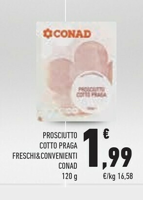 Conad Conad - Prosciutto Cotto Praga 120 G(ml) offerta