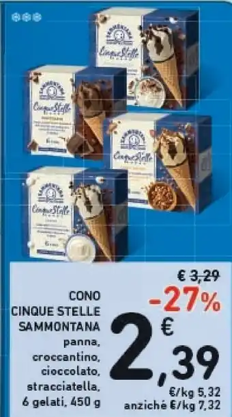 Conad Sammontana Cinque Stelle Croccantino Gelati All'Italiana 450 G(ml) offerta