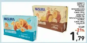 Conad Misura 6 Cornetti All'Albicocca Privolat 290 G(ml) offerta