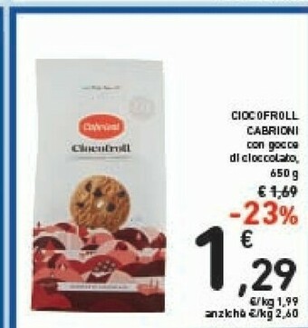 Conad Cabrioni Ciocofroll Con Gocce Di Cioccolato 650 G(ml) offerta