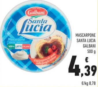 Conad Galbani Santa Lucia Mascarpone 500 g offerta