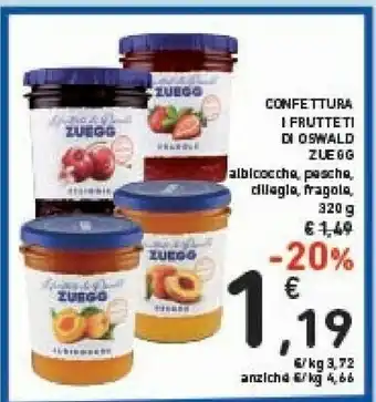 Conad Zuegg Ciliegie Confettura Extra I Frutteti Di Oswald 320 G(ml) offerta