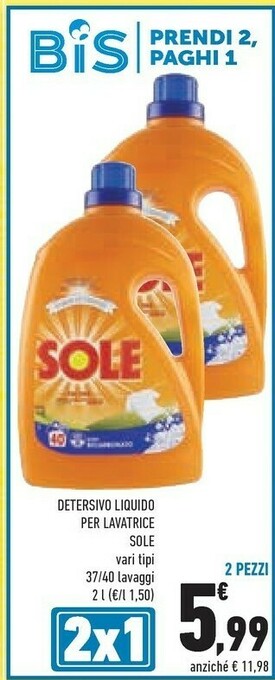 Conad Superstore Sole Detersivo lavatrice offerta