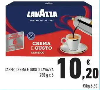 Conad Lavazza Caffe' Crema e Gusto 250 g x 6 offerta