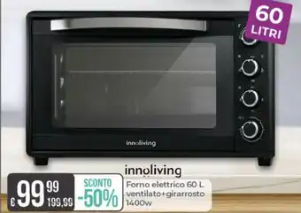 Portobello Innoliving Forno elettrico 60 L ventilato+girarrosto 1400w offerta