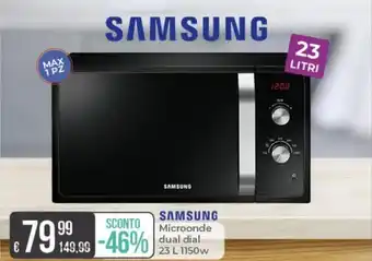 Portobello Samsung Microonde dual dial 23 L 1150w offerta