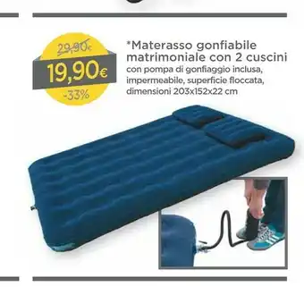 DPiù Materasso Gonfiabile Matrimoniale Con 2 Cuscini offerta