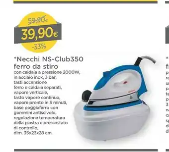 DPiù Necchi NS-club350 Ferro Da Stiro offerta