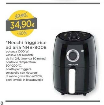 DPiù Necchi Friggitrice Ad Aria NHB-8008 offerta