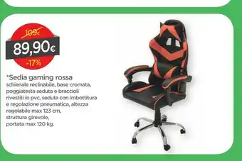 DPiù Sedia Gaming Rossa offerta