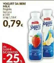 Doro Supermercati Milk - Yogurt Da Bere Fragola 500 G(ml) offerta