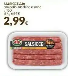 Doro Supermercati Aia Salsicce XXL Con Tacchino, Pollo E Suino 450 G(ml) offerta