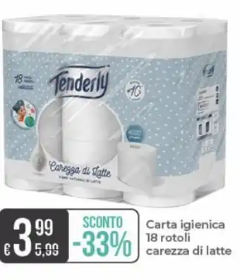 Portobello Tenderly Carta igienica 18 rotoli carezza di latte offerta