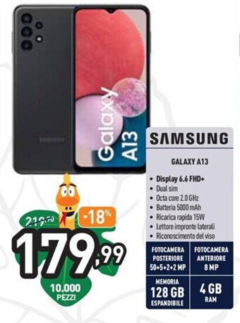 Unieuro Samsung Galaxy A13 offerta
