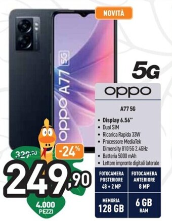 Unieuro Oppo A77 5G offerta