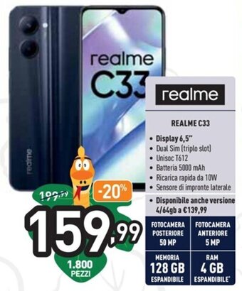 Unieuro Realme C33 offerta