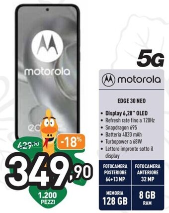 Unieuro Motorola Edge 30 Neo 5G offerta