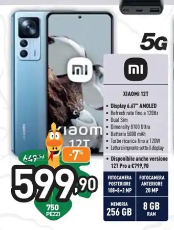 Unieuro MI Xiaomi 12T 5G offerta