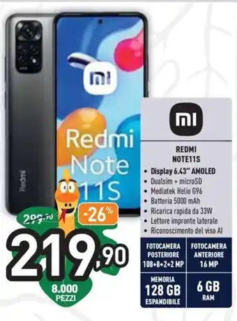 Unieuro MI Redmi Note 11S offerta